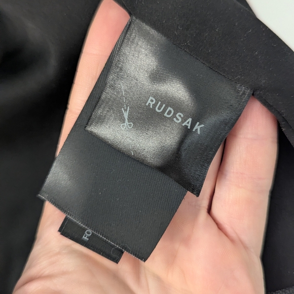 Rudsak Leather Jacket with Rabbit Fur – Size Large - Picture 11 of 12